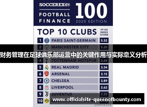 财务管理在足球俱乐部运营中的关键作用与实际意义分析